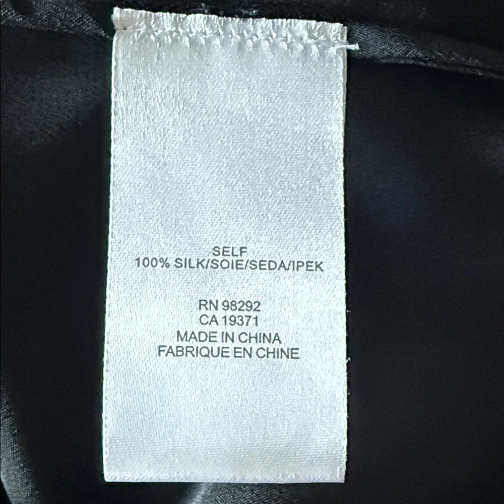 Tibi Black Pleated Off-the-Shoulder Silk Top with bell sleeves Sz 8 - Picture 5 of 9